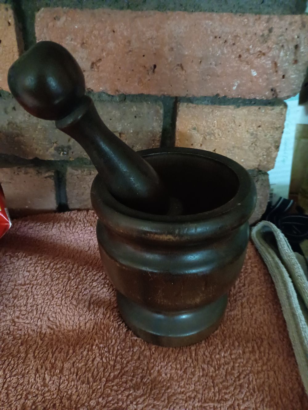 Lot 244: Vintage mortar and pestle