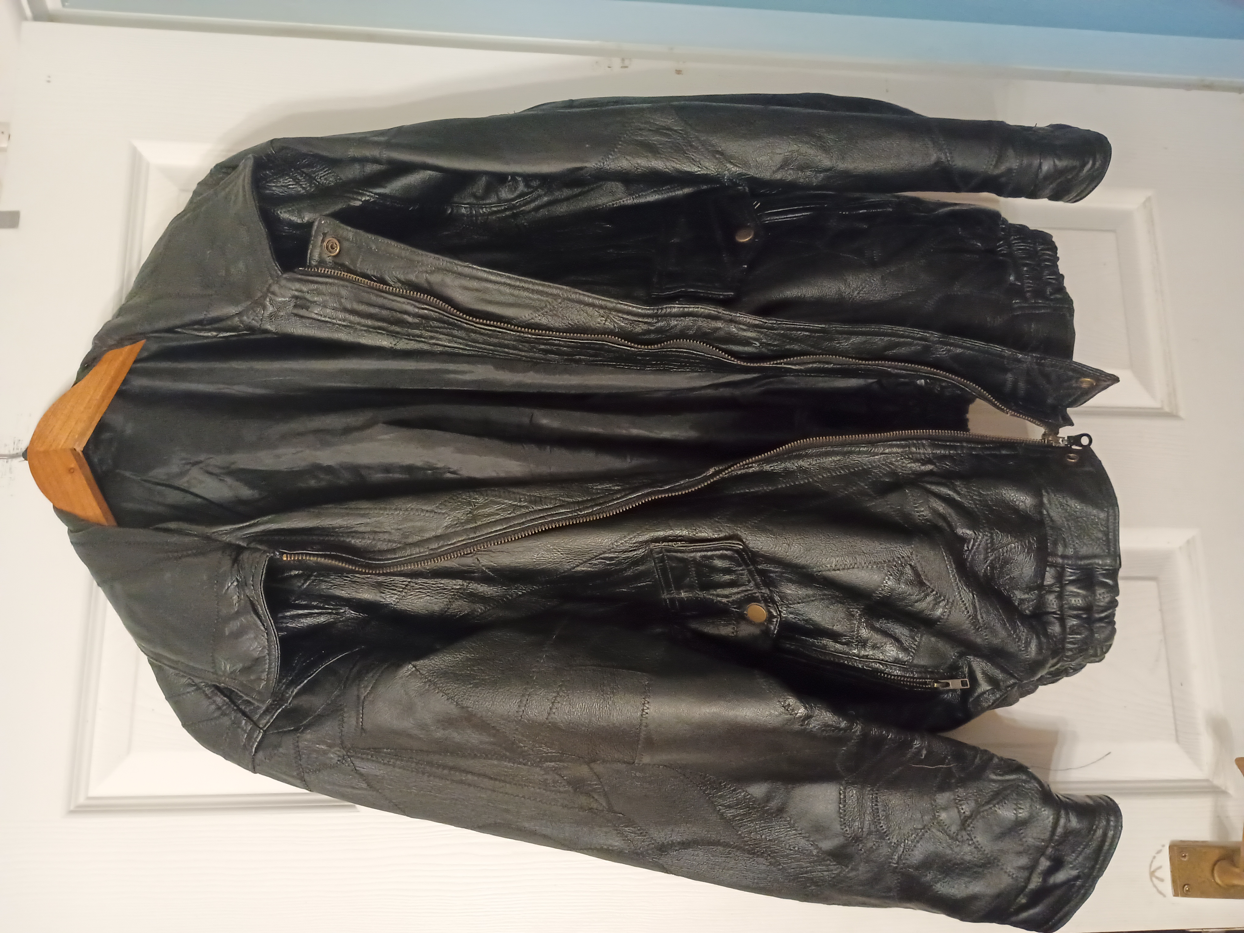 Mens Black Leather Vintage Jacket