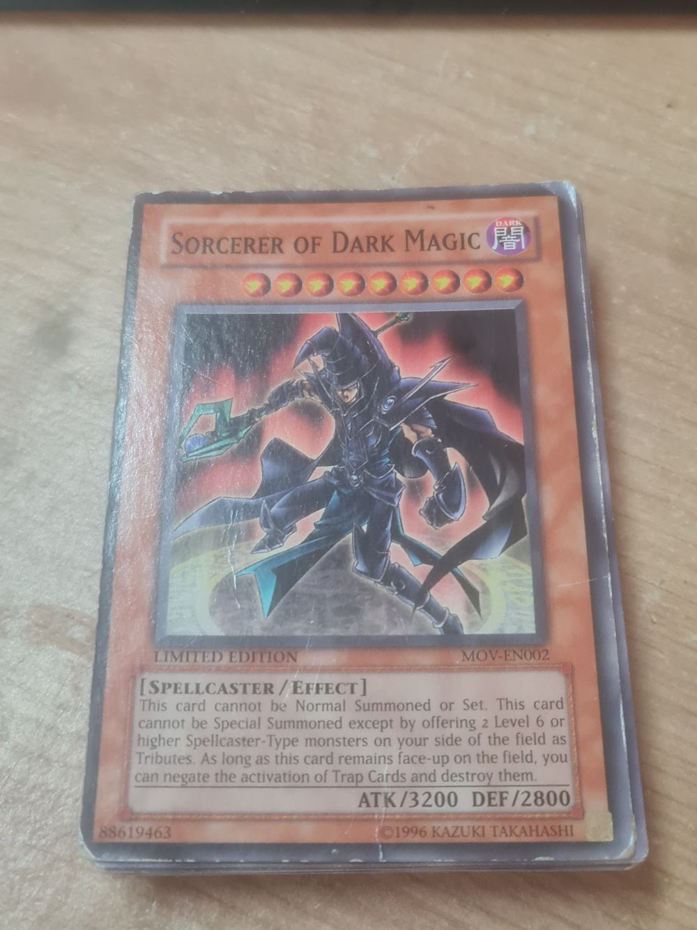 Lot 101: Limted edition 1996 yugi oh caflrd