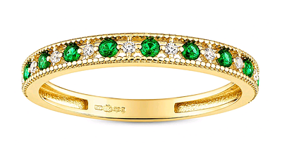 9ct Yellow Gold Emerald Eternity ring