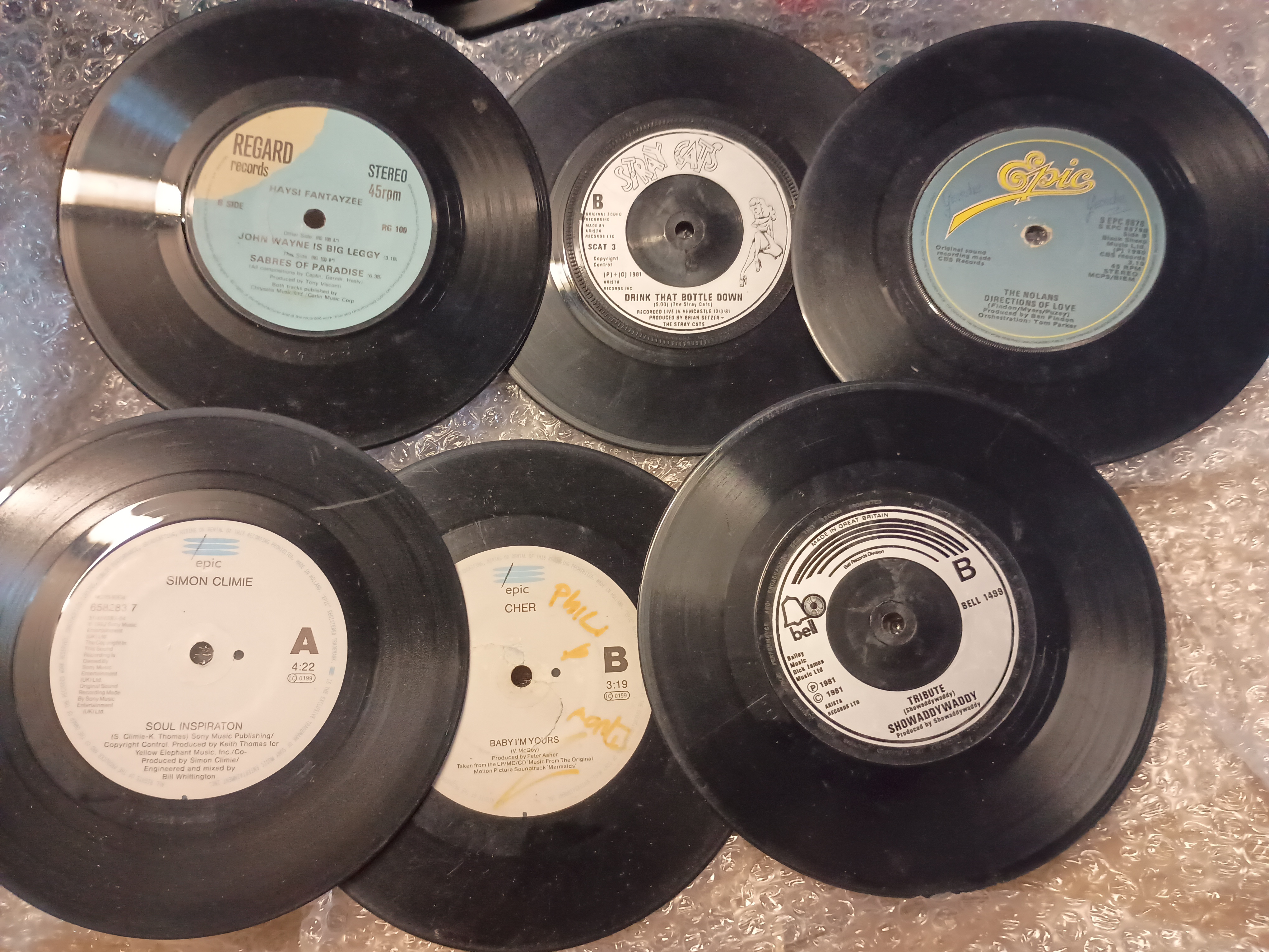 Lot of 45s including cher