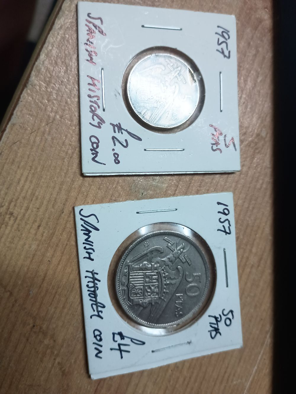 Lot 111: 2 vintage Spanish coins