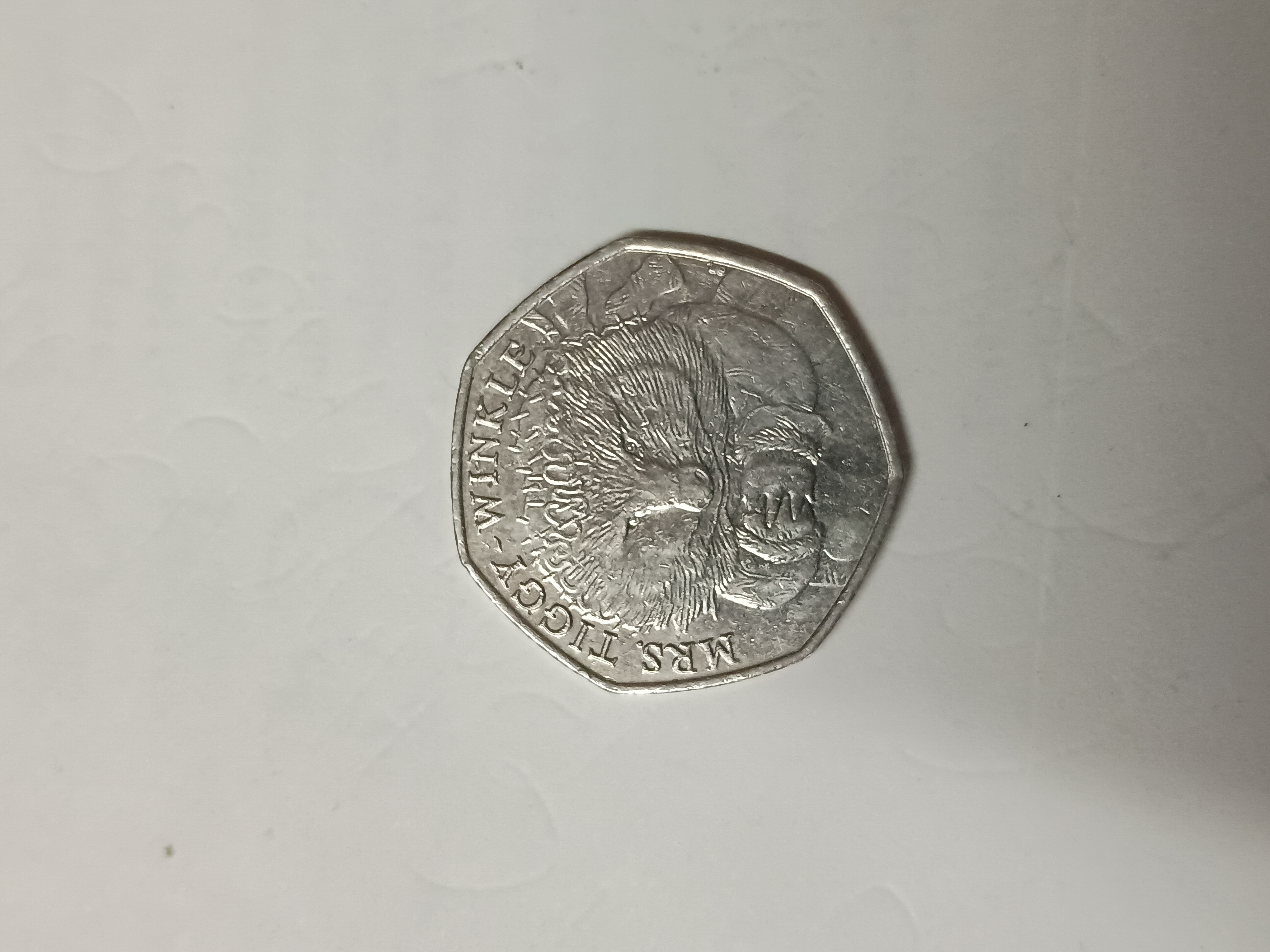 Tiggy winkle 50p coin
