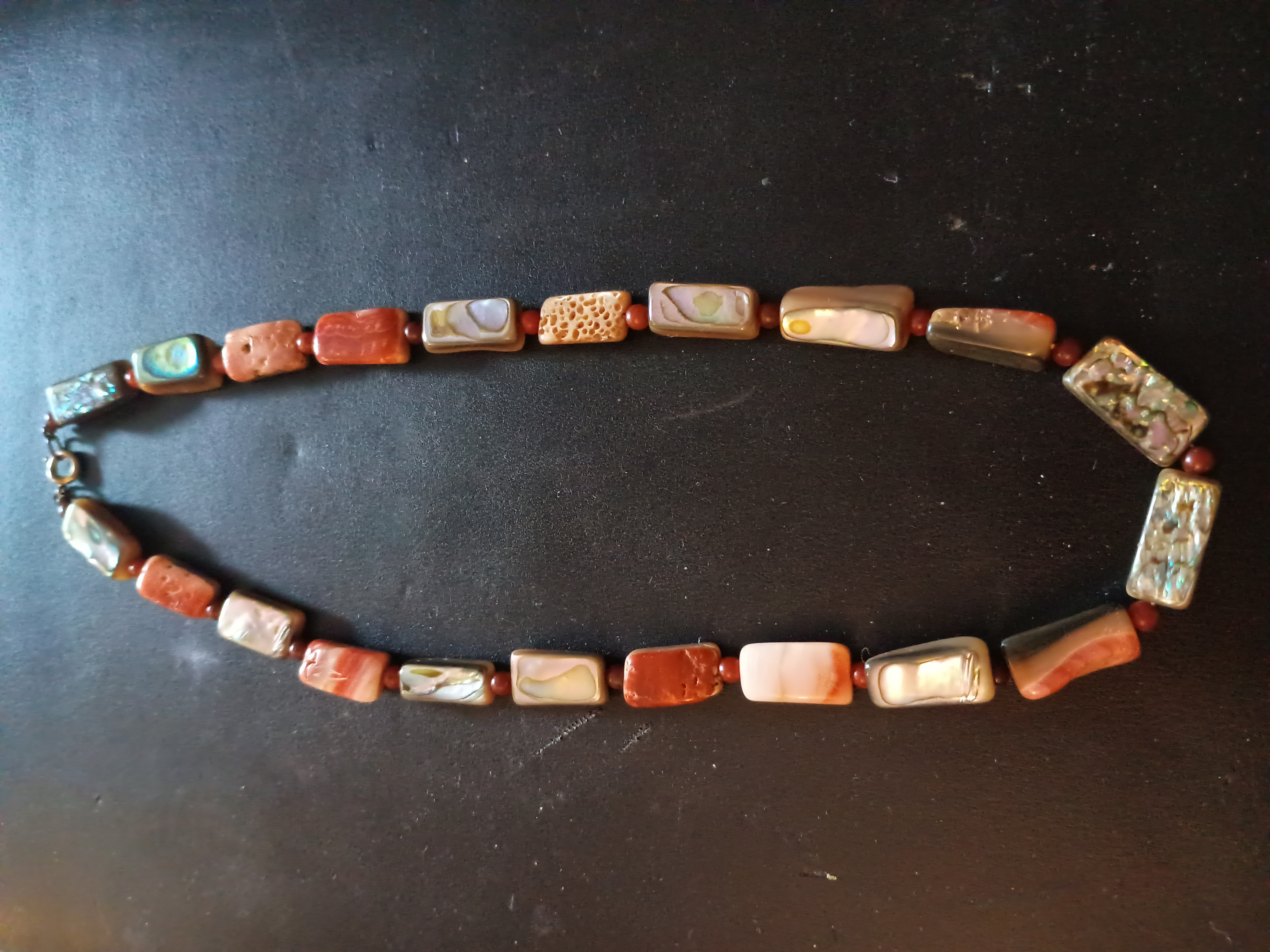 Beautiful irregular multi pendant iridescent Necklace