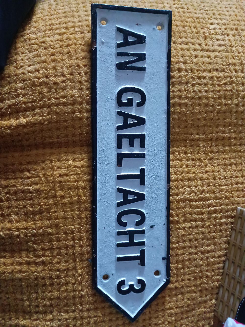 Lot 213: Large an Gaeltacht cast iron sign