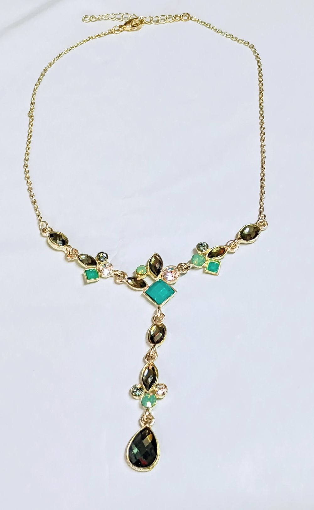Lot 216: Beautiful Y Drop Necklace with Multistones