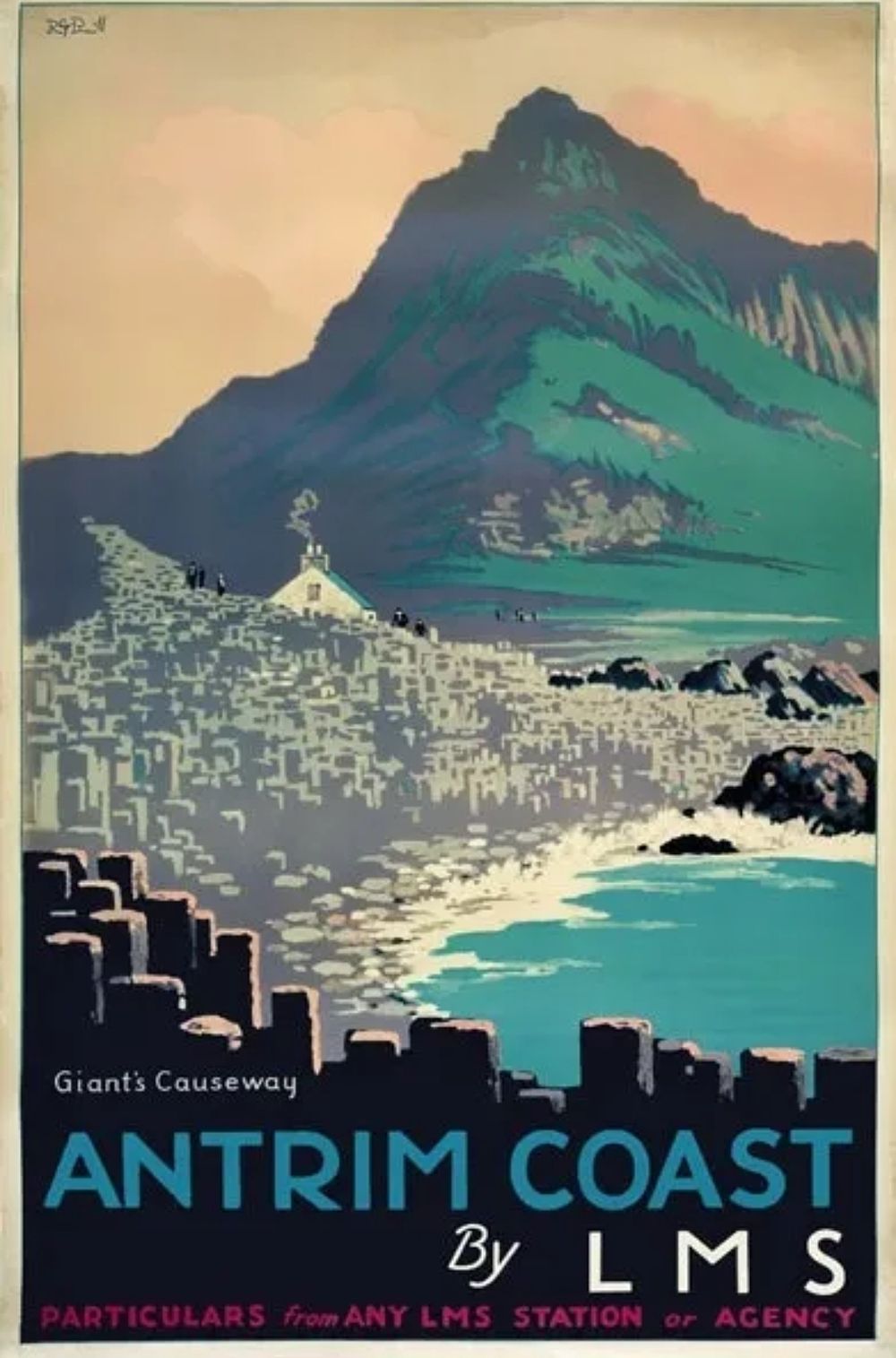 Lot 234: Antrim coast high gloss print in cardboard sleeve