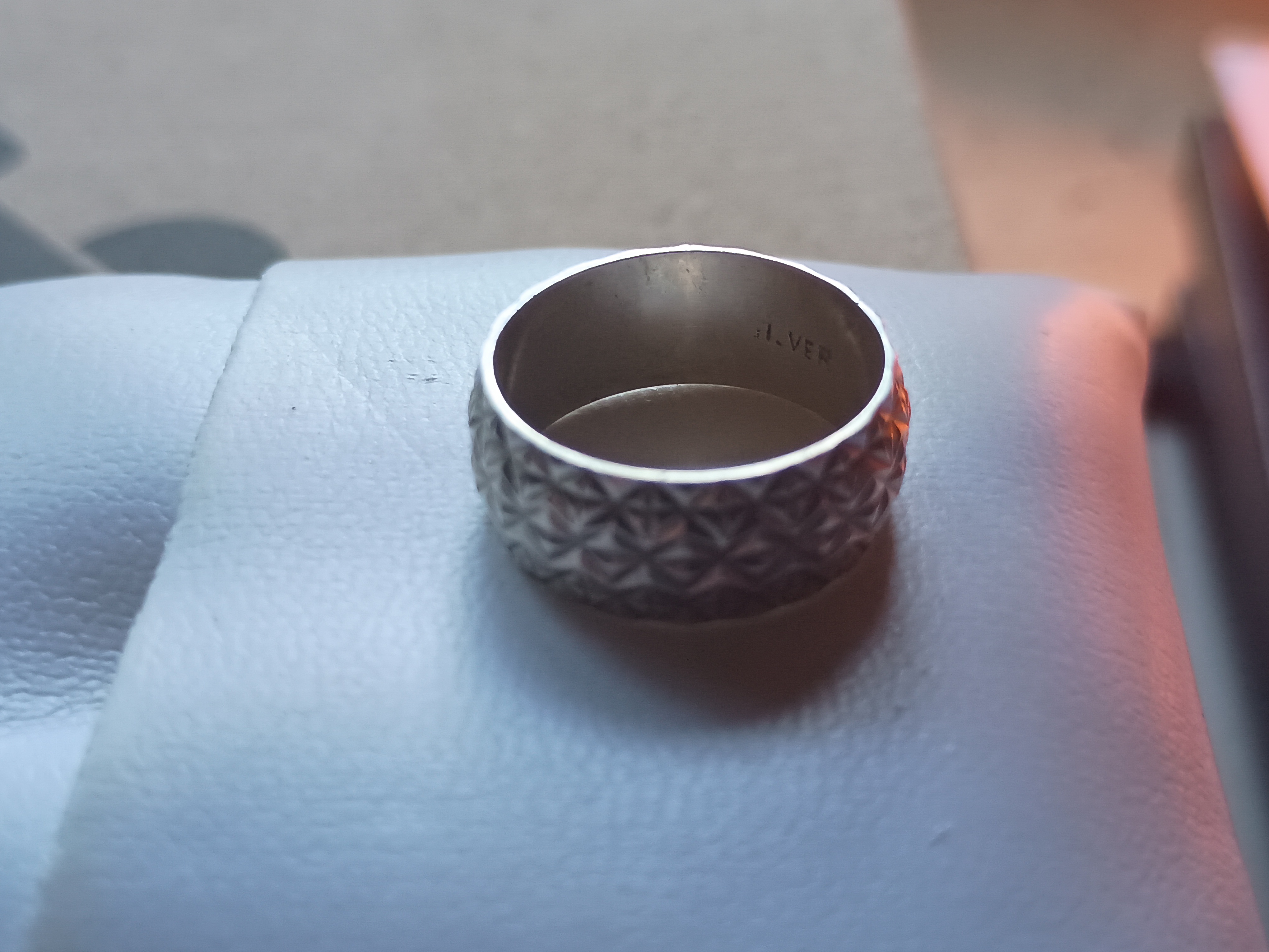 Silver stamped ring