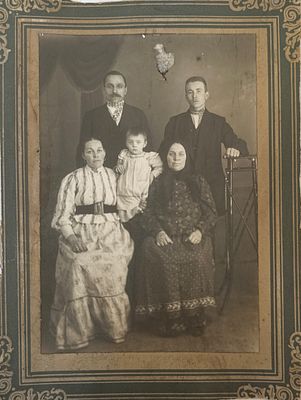 Семейное фото, мода начало 20-го века. 16х21см.