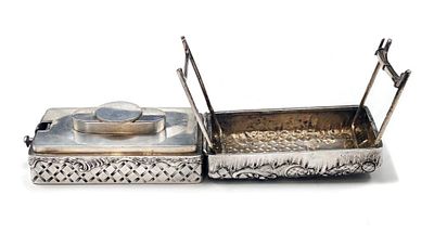 ПОЛНОСТЬЮ СЕРЕБРЯНЫЙ ИЗЫСКАННЫЙ МЕДИЦИНСКИЙ СТЕРИЛИЗАТОР XIX в В БАРОЧНОМ СТИЛЕ! 378 гр. СЕРЕБРО 