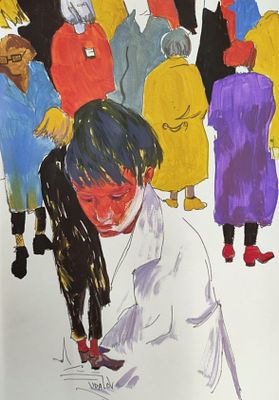 &laquo; Люди в моей голове&raquo; Удалов Константин Николаевич . 42 х 59,5 , А2. Бумага , акрил, см. 