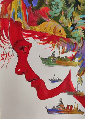 Удалов Константин Николаевич &laquo; Дуализм сознания&raquo;. 42 х 59,5 , А2. Бумага , акрил, см. техника.