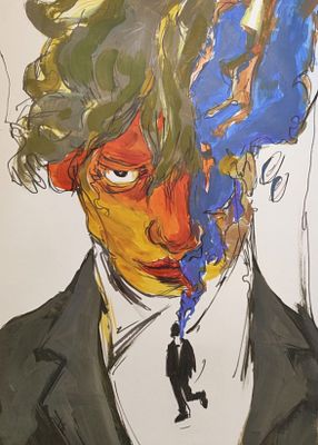 Удалов Константин Николаевич &laquo;Взгляд из исподлобья или чужие мысли. 42 х 59,5 , А2. Бумага 