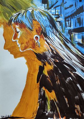 Удалов Константин Николаевич“Вечер полный тайн и соблазнов”. 42 х 59,5 , А2. Бумага , акрил, см. 