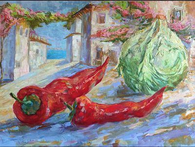 Удалов Константин Николаевич. “Средиземноморский натюрморт”. 60х80 х.м. Живопись - это 