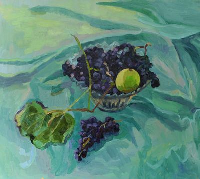 Явишева Татьяна - Натюрморт с виноградами и яблоком . Татьяна Явишева родилась в 1953 году в гор. 