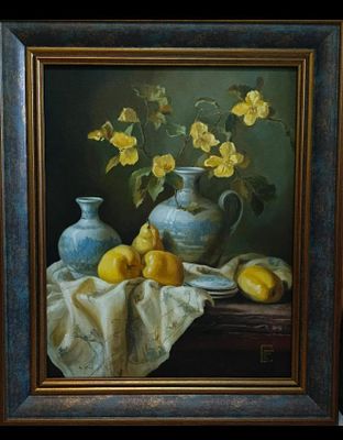 Калашникова Елена - Натюрморт с айвой . 40х50 см, холст, масло 
Молодая художница, которая отдаёт 