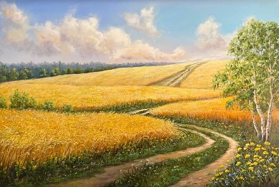 Уздина Ирина - Поля изобилия . Холст, ь масло. 80х120 см 
Ирина Уздина: Живопись, вдохновленная 