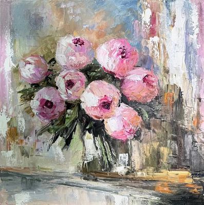 Уздина Ирина 
Название: Нежность 
Размер: 50х50
Стиль: импрессионизм 
Техника: масло 
Материал: 