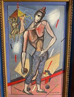 &laquo;Клоун с шарами&raquo;, 46х27см, холст, масло. 1980 год.
. Шмохин Виктор Михайлович 
Годы жизни 
1940 