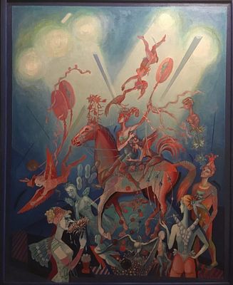 Виктор Шмохин. Заслуженный художник РФ. 
"Цирковой маскарад". 2000 год. холст/масло. 100 * 80. 