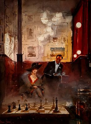 Джабраил Максудов - Ход королевы, 50х80 см, бумага, акварель. ✨ Джабараил Максудов: поэт акварели 