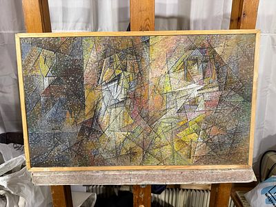 Фёдор Рабичев - Двое, 2019. ИЗ МАСТЕРСКОЙ ХУДОЖНИКА 
Холст, масло. 32х56 см 
Фёдор Леонидович 