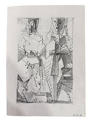 Фёдор Рабичев - Ромео и Джульетта. БУМАГА, СМЕШАННАЯ ТЕХНИКА.. 
ФОРМАТ А4. ИЗ МАСТЕРСКОЙ ХУДОЖНИКА 