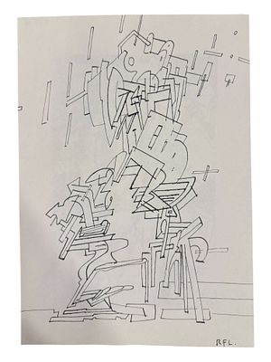 Фёдор Рабичев - Дом на вершине горы. БУМАГА, СМЕШАННАЯ ТЕХНИКА.. 
ФОРМАТ А4. ИЗ МАСТЕРСКОЙ 