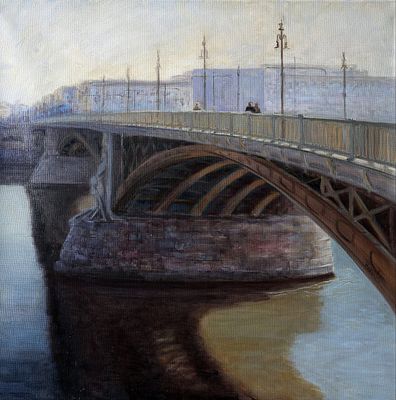 Маргарита Жаркова - Мост через Дунай". Холст, масло. 50х50. 2022г. Маргарита Жаркова член 