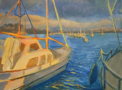 Маргарита Жаркова - "Вечерний бриз", бумага, акрил, 30х39, 2023. Маргарита Жаркова член Творческого 