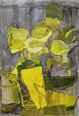 Жаркова Маргарита - Вот вторая, с той выставки"Я так вижу" 
"Букет"смешанная техника, коллаж 