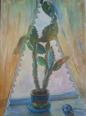 Явишева Татьяна - Натюрморт с кактусом. Холст, масло. 80х60. Холст, масло. 80х60 см 
Татьяна 
