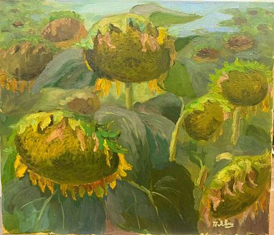 Татьяна Явишева 
&laquo;Подсолнухи&raquo; 
Холст, масло 
60х70 

