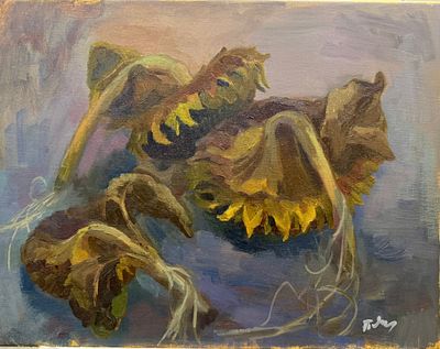 Татьяна Явишева 
&laquo;Семья подсолнухов&raquo;
Холст, масло 
50х65 
Цена: 40.000₽
Явишева Татьяна. В 