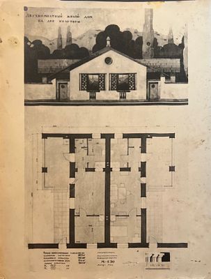 [Из архива архитектора Георгия Градова-Сутягина] Двухкомнатный жилой дом на две квартиры 