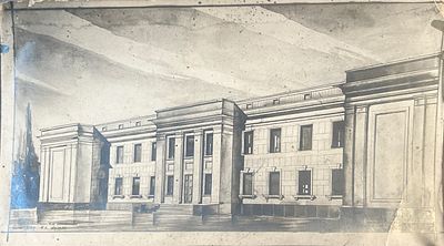 [Из архива архитектора Георгий Градов-Сутягин] Вид интерната в г.Фрунзе 1930-е. 9х17 