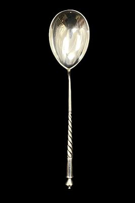 СЕРЕБРО 84 пр! ФАБЕРЖЕ, ОРИГИНАЛ! КЛАССИЧЕСКАЯ ВИТАЯ МЕДОВАЯ ЛОЖКА! 40 гр!. СЕРЕБРО 84 ПРОБА! 