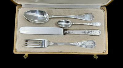 СЕРЕБРО 84 пр! КАРЛ ФАБЕРЖЕ! ОРИГИНАЛ! СТОЛОВЫЙ ЭГОИСТ ЗНАМЕНИТЫЕ "ЛЕБЕДИ"! В ФУТЛЯРЕ! 340 гр!. К 