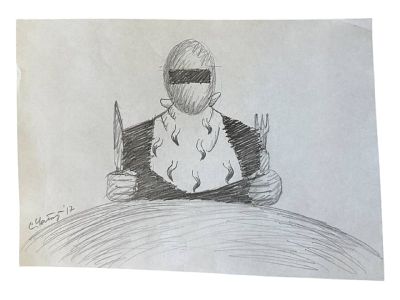 Сергей Чайкун - Нет аппетита. Бумага, карандаш. А4. Художник Сергей Александрович Чайкун 