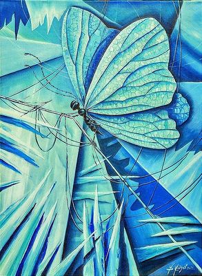 Виктор Кобзев - Ледовая бабочка. Холст, масло. 60х80 см. Родился в 1957 году 
С 1979 года, по 