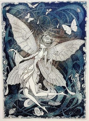 Виктор Кобзев - Сон бабочки. 50х70 см. Офорт. ФРАНЦУЗСКАЯ БУМАГА РУЧНОГО ЛИТЬЯ 
Каждый оттиск 