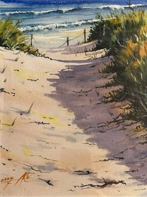 Юрий Казьмин - Дюны. Бумага, акварель. 30х40 см