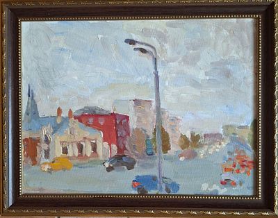 Татьяна Явишева - Городской этюд. Холст на картоне, масло 20х30 см