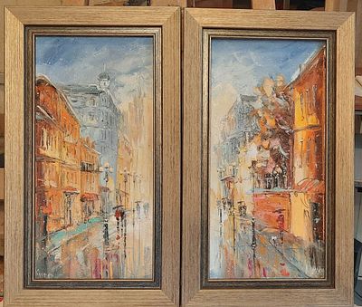 Светлана Крупень - Диптих Арбат . КАЖДАЯ КАРТИНА РАЗМЕРОМ 20х40 см 
