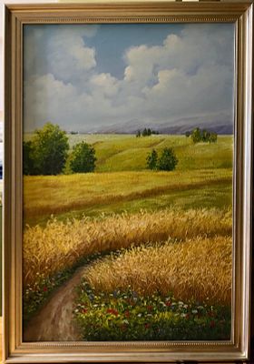 Ирина Уздина - &laquo;Родные просторы&raquo;, холст/масло, 90*60, обрамлена в багет . Ирина Уздина — 