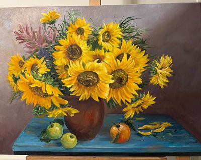 Ирина Уздина - &laquo;Осеннее изобилие&raquo;. Х/м, 50*70, 🌻 , . Ирина Уздина — талантливая русская художница 