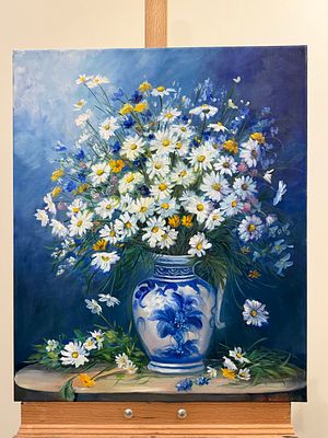 Ирина Уздина - Ромашки, холст, масло 50х60 см. Ирина Уздина — талантливая русская художница 