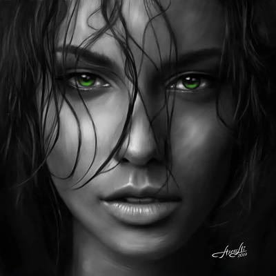 Алекс Дi - &laquo;Завораживающая взглядом&raquo;
. &laquo;Завораживающая взглядом&raquo; 
Этот портрет — отражение сильных 