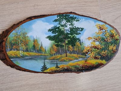 Светлана Шимко - Каменная крошка на срезе дерева, масло
43х20 см. 2015г